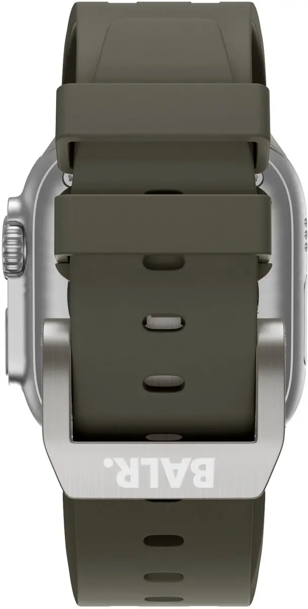 BALR. Liquid Siliconen Band Apple Watch 44/46/49mm - Bruin/Titanium