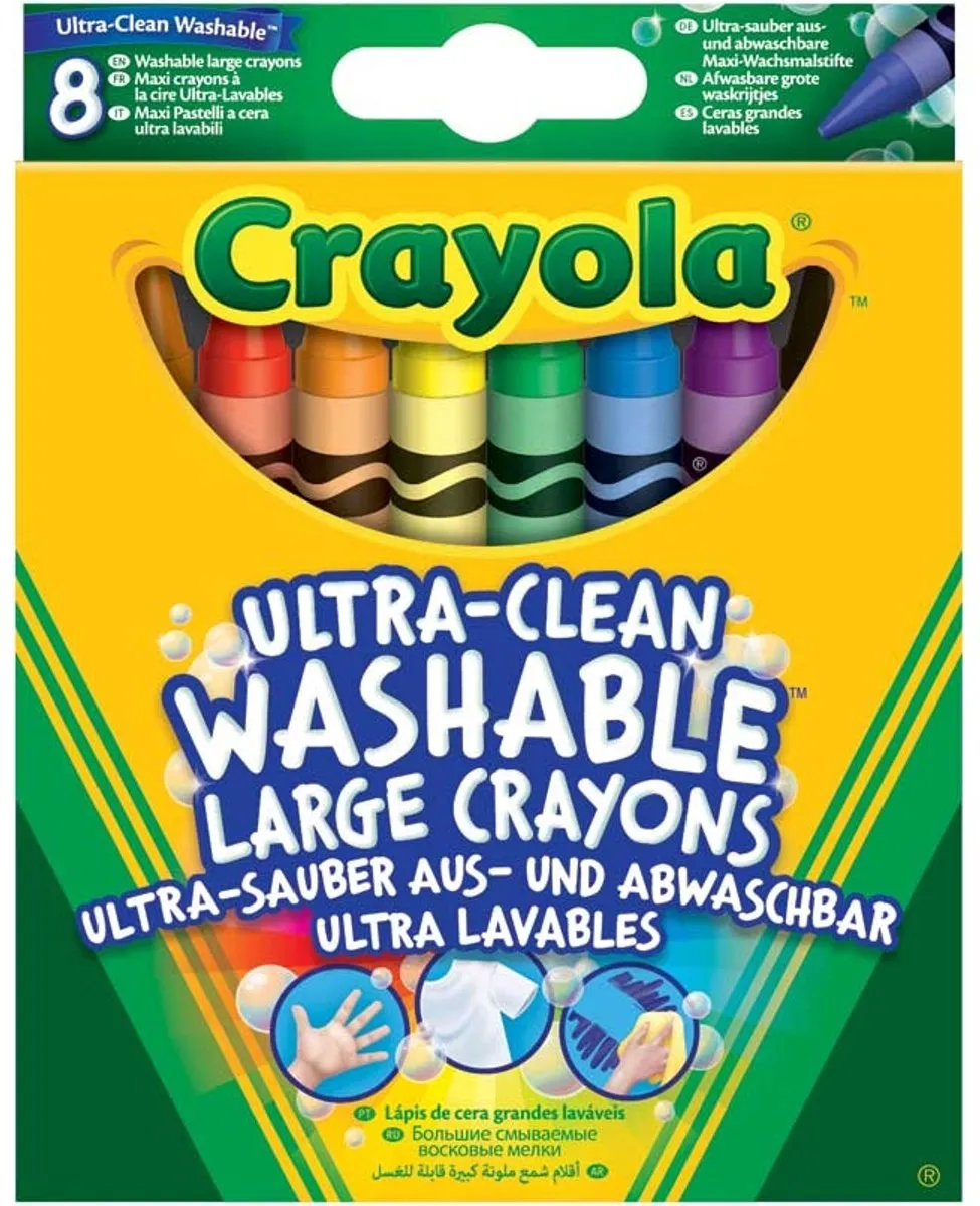 Crayola Extra Grote Afwasbare Wasco's - 8 Stuks - Multi
