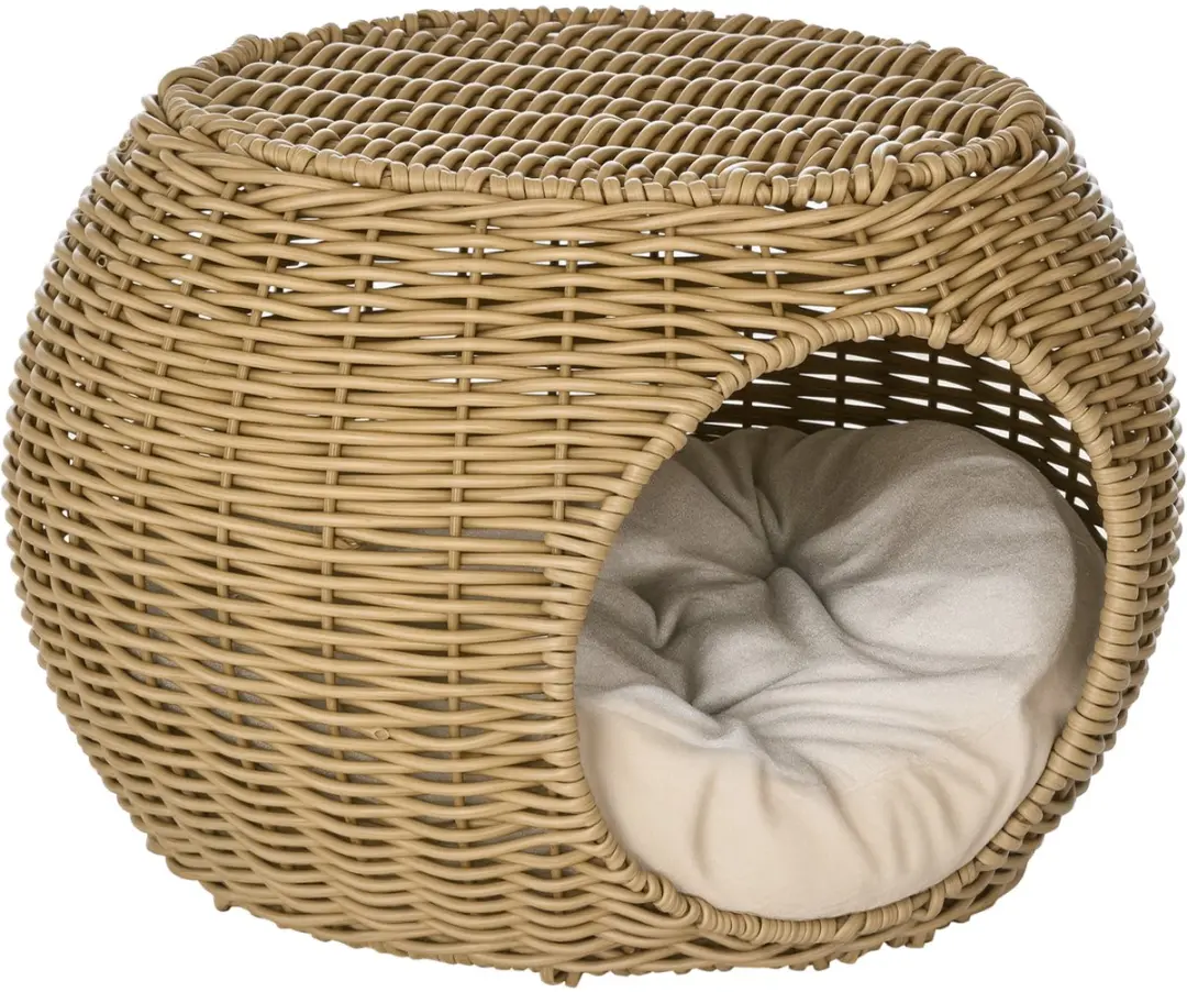 PawHut Rattan Kattenhuis