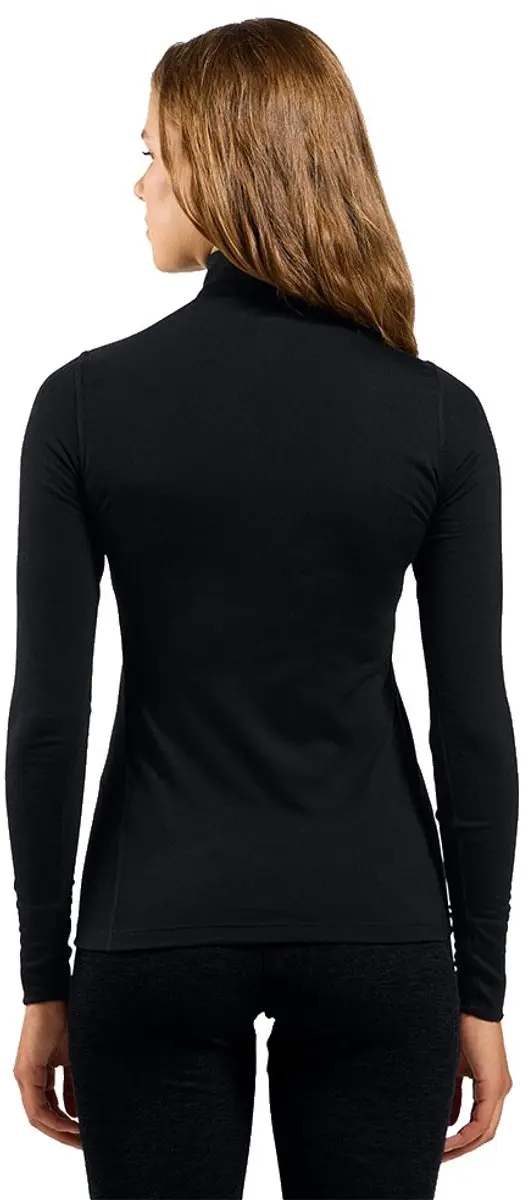ODLO Dames Schildpadhals L/S Merino 2 Top - XS - Zwart - afbeelding 2 van 6