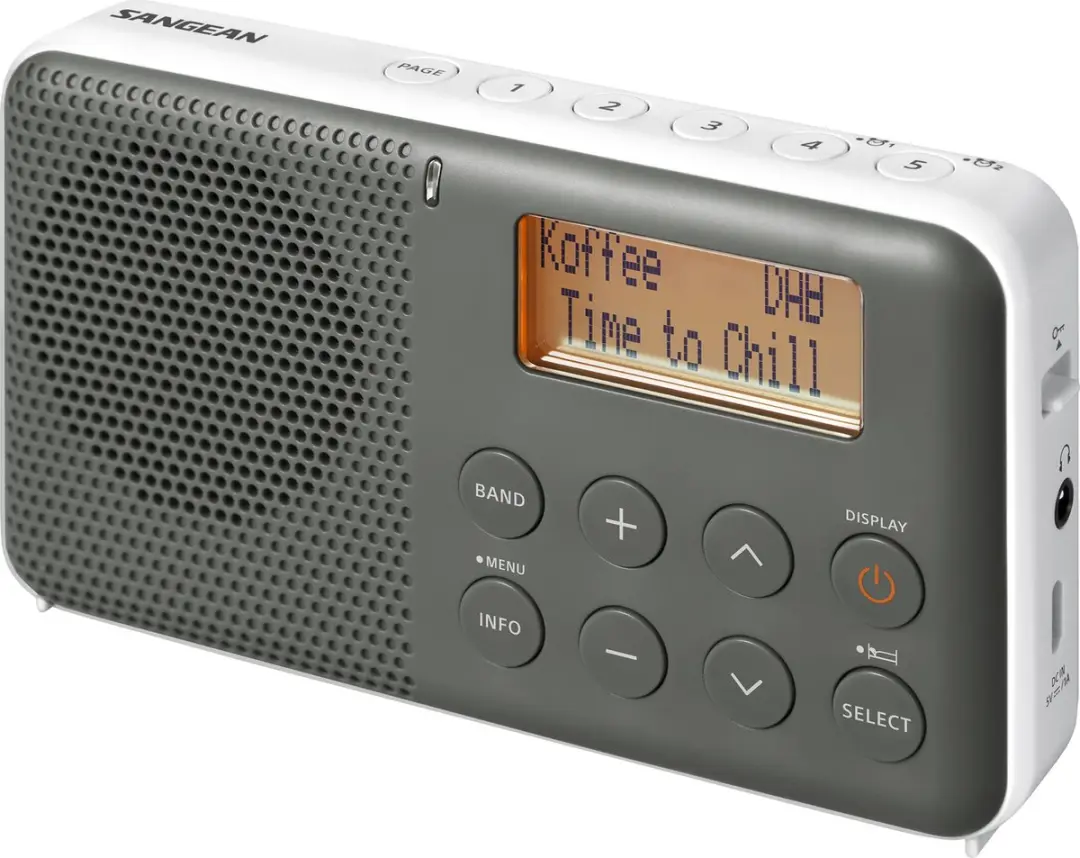 Sangean Pocket 640 DPR-64 DAB+/FM Radio - Grijs/Wit - afbeelding 3 van 4