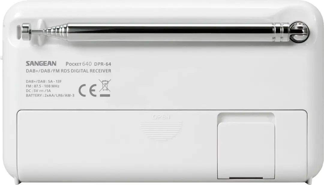 Sangean Pocket 640 DPR-64 DAB+/FM Radio - Grijs/Wit - afbeelding 4 van 4