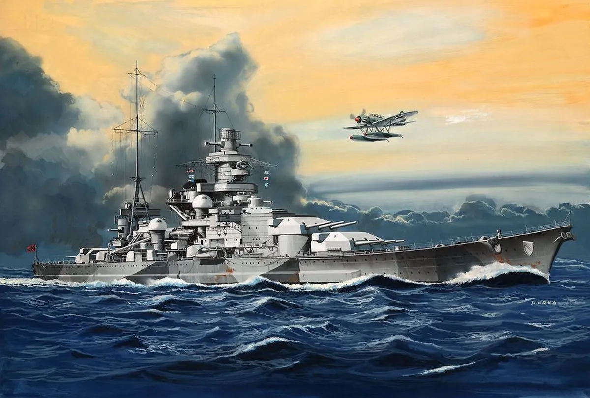Revell Scharnhorst Marineschipmodel 1:1200 Montagekit - Camouflage