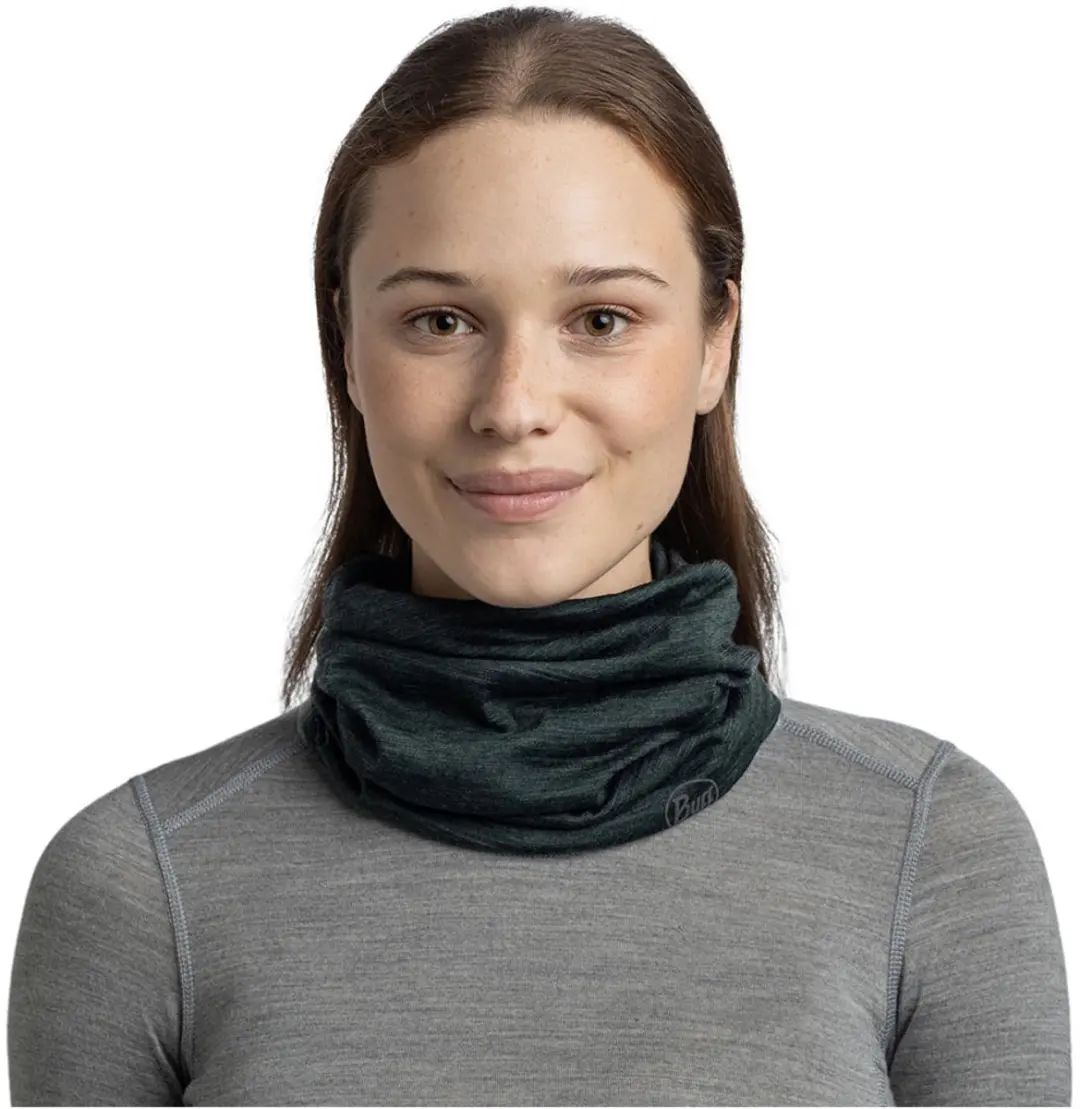 Buff Merino Lightweight Nekwarmer Multistripes Forest