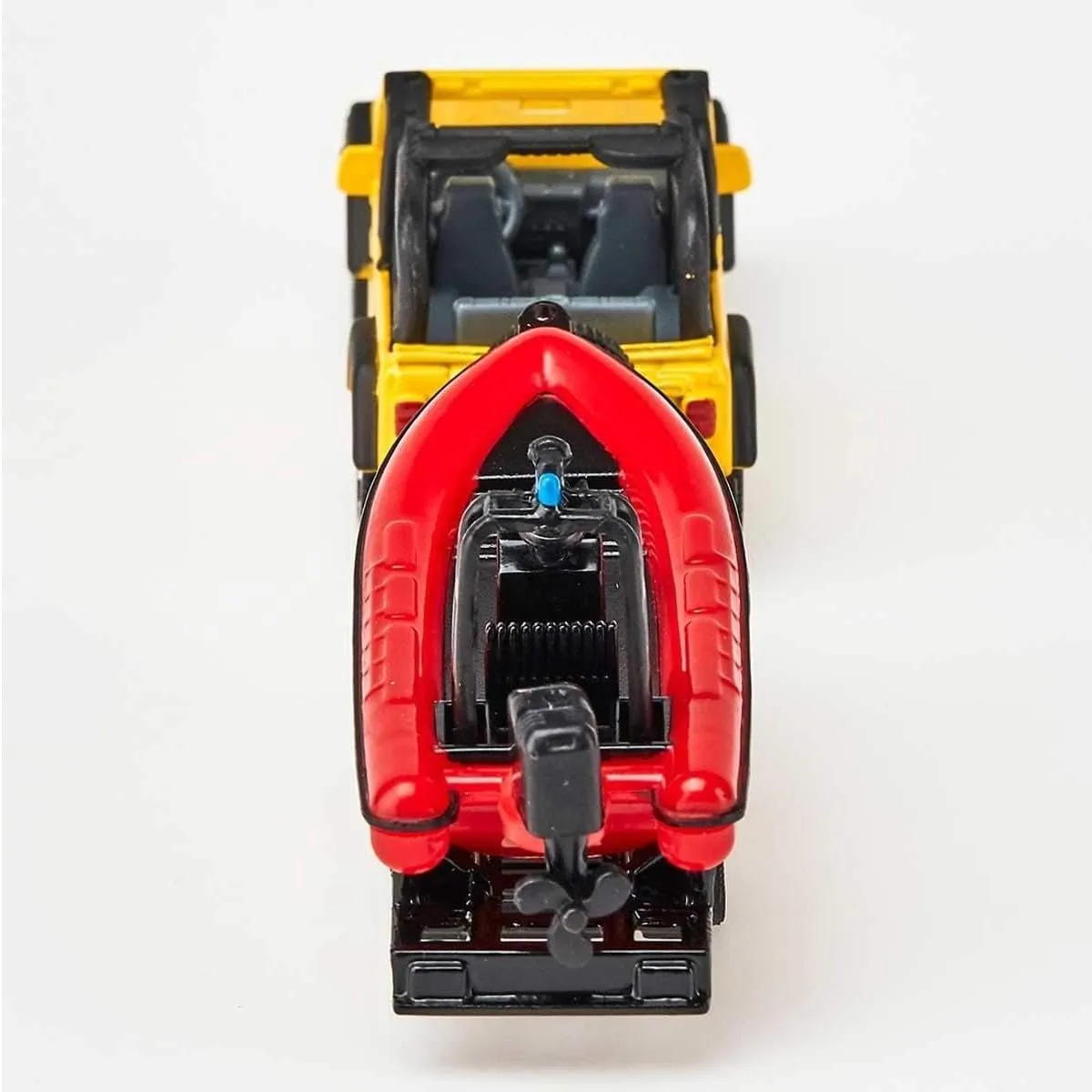 SIKU 1658 Jeep met Boot - Rood/Geel