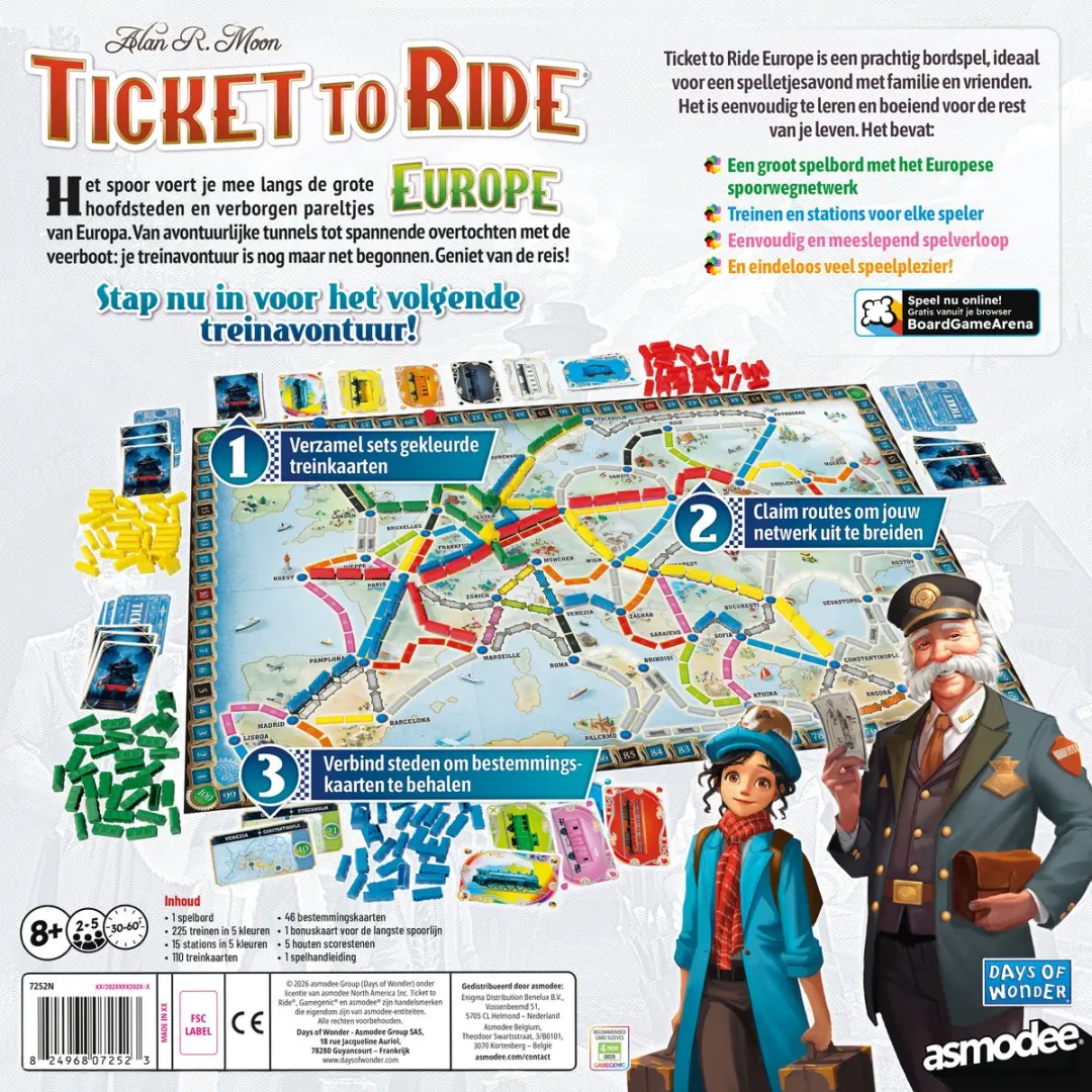 Days of Wonder - Ticket to Ride Europe - Refresh - Bordspel NL