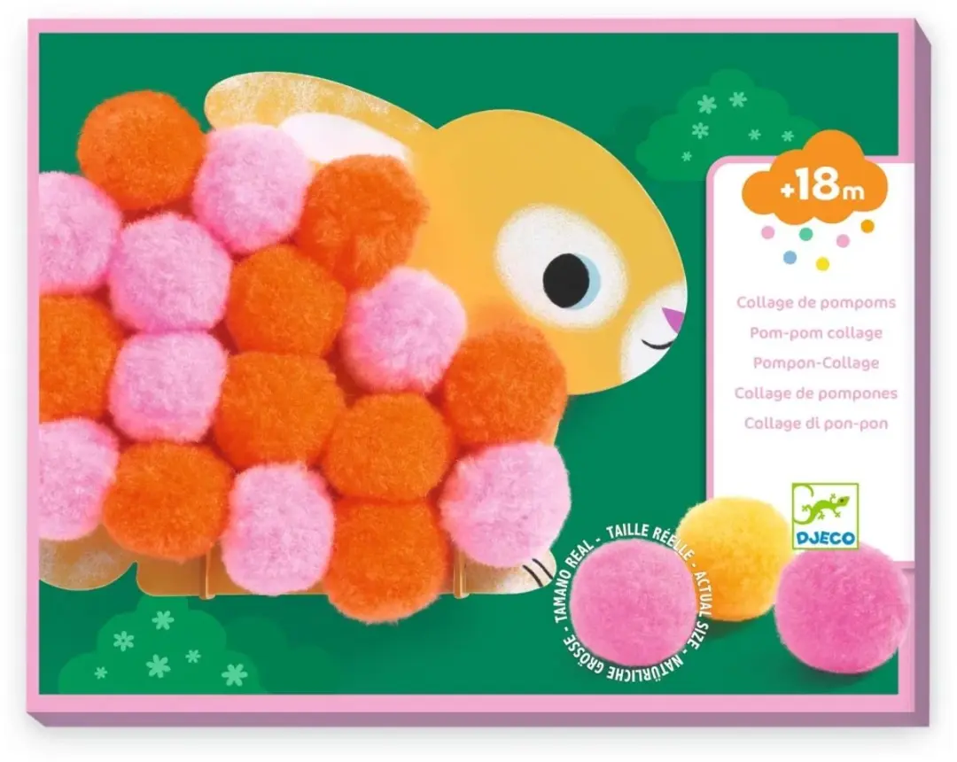 Djeco Pompomcollages-dieren en pompomcirkels