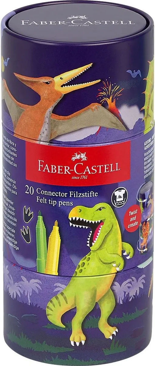 Faber-Castell Connector Dino Viltstiften - 20 Stuks FC-155546