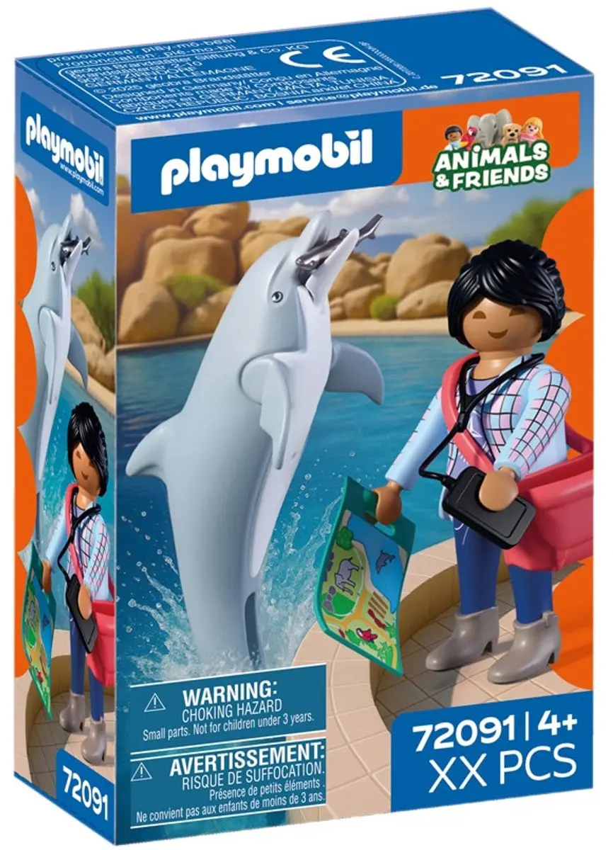 Playmobil 1010452 Speelset Zoo Dolfijn en bezoeker - Meerkleurig