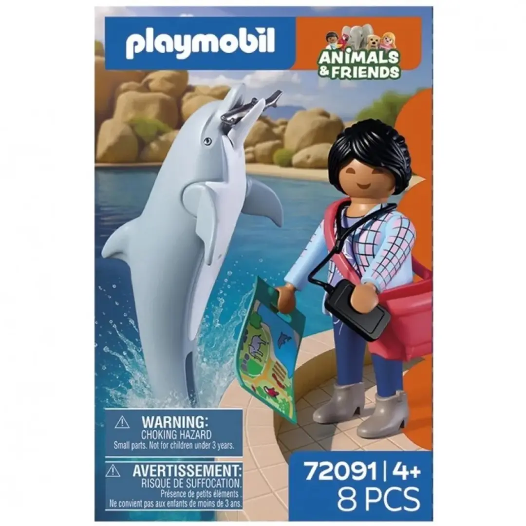 Playmobil 1010452 Speelset Zoo Dolfijn en bezoeker - Meerkleurig
