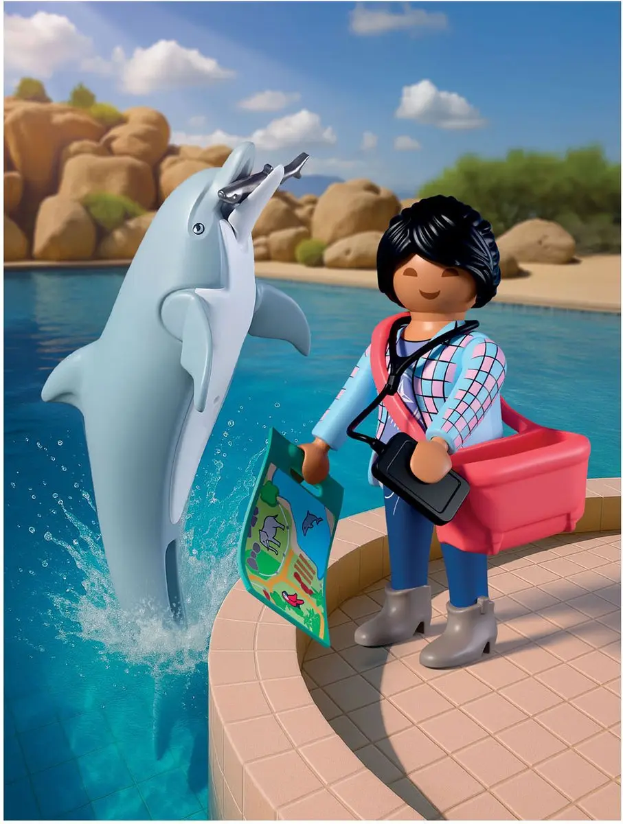 Playmobil 1010452 Speelset Zoo Dolfijn en bezoeker - Meerkleurig