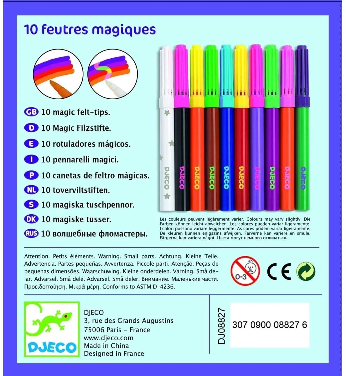 Djeco Magische Kleurstiften - 10 Stuks Multicolor
