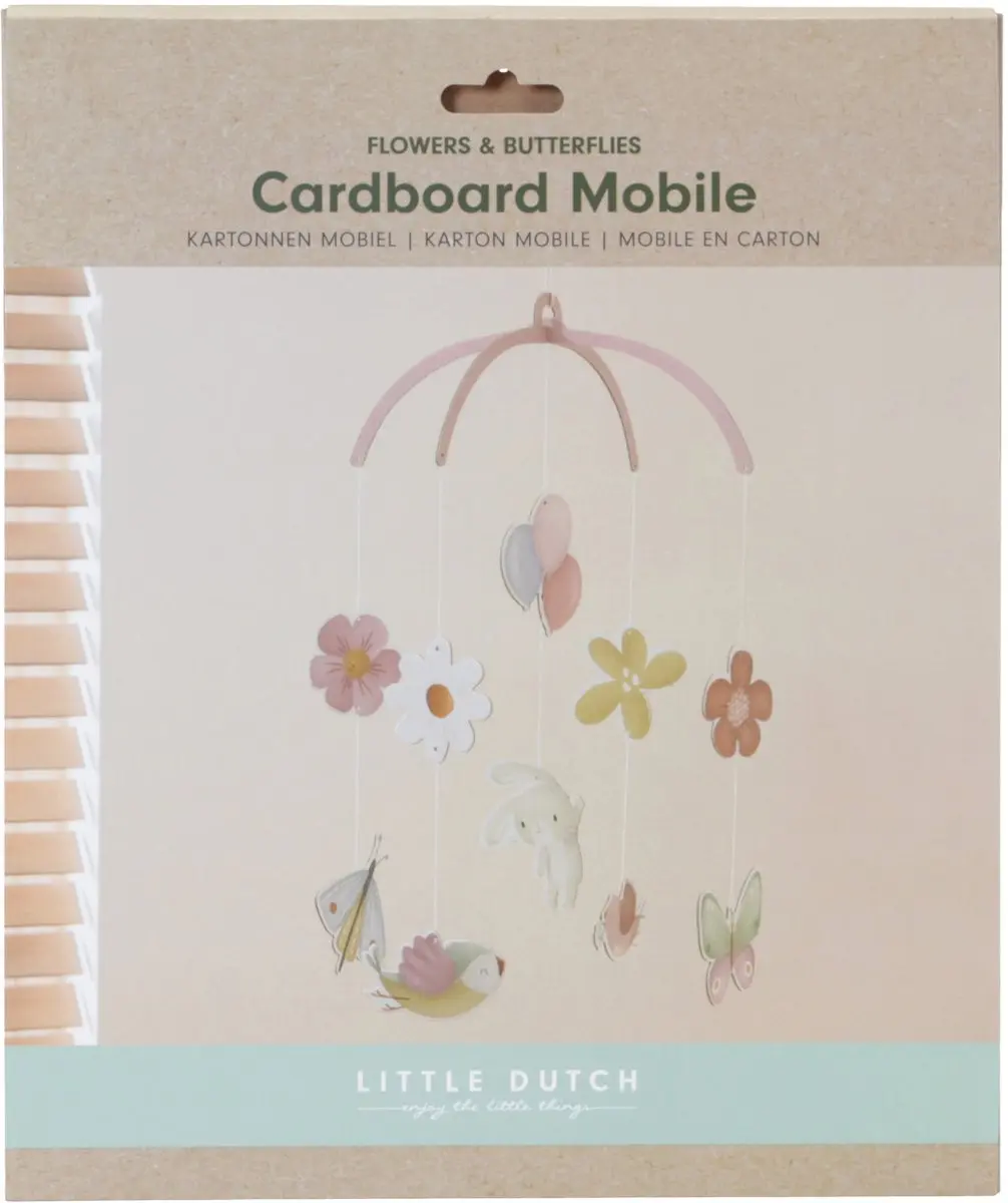Little Dutch Flowers & Butterflies Kartonnen Mobiel - Roze - afbeelding 6 van 6