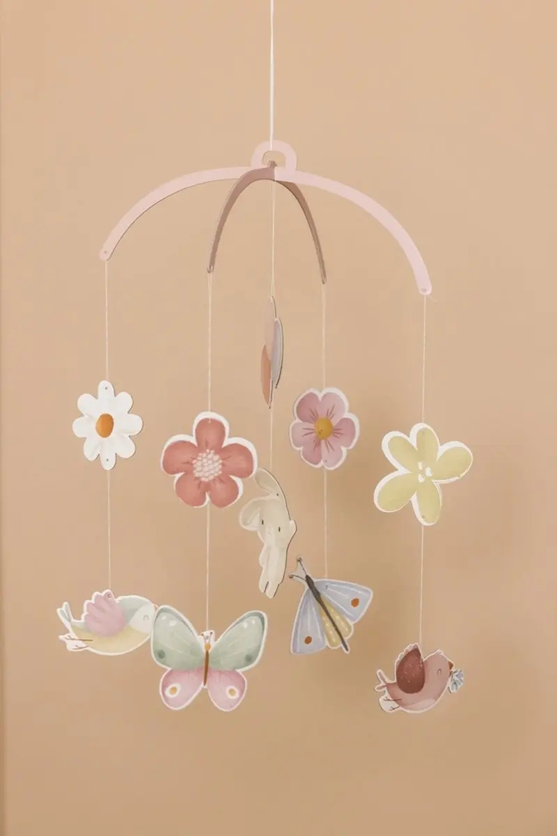 Little Dutch Flowers & Butterflies Kartonnen Mobiel - Roze - afbeelding 4 van 6