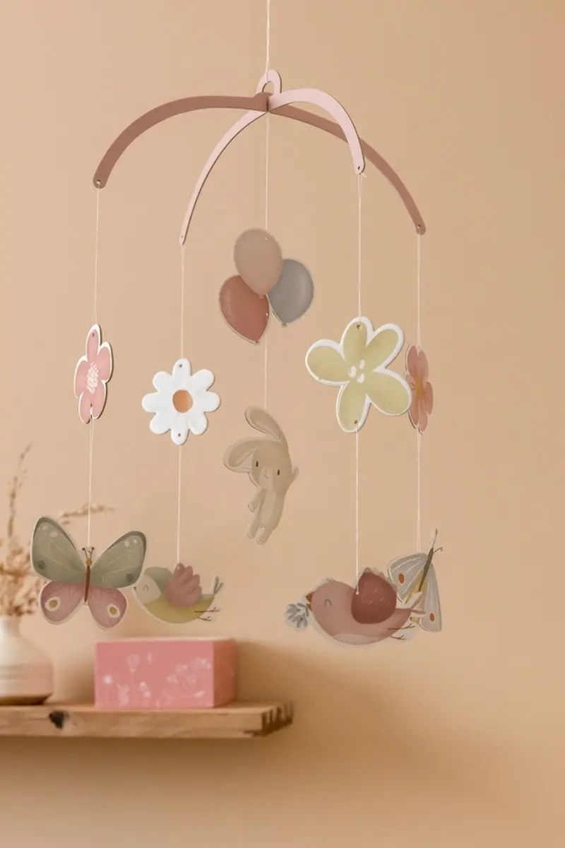 Little Dutch Flowers & Butterflies Kartonnen Mobiel - Roze - afbeelding 2 van 6