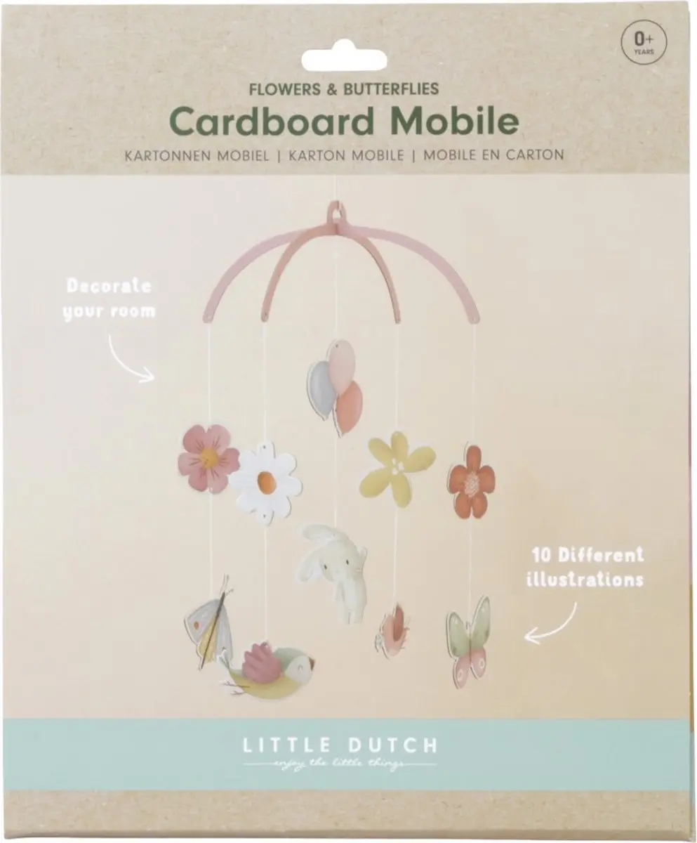 Little Dutch Flowers & Butterflies Kartonnen Mobiel - Roze - afbeelding 5 van 6