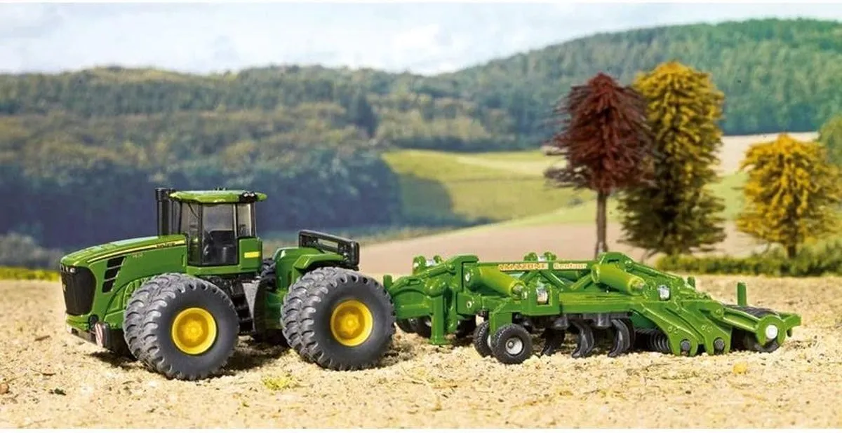 SIKU 1856 John Deere 9630 met Amazone Centaur - Groen