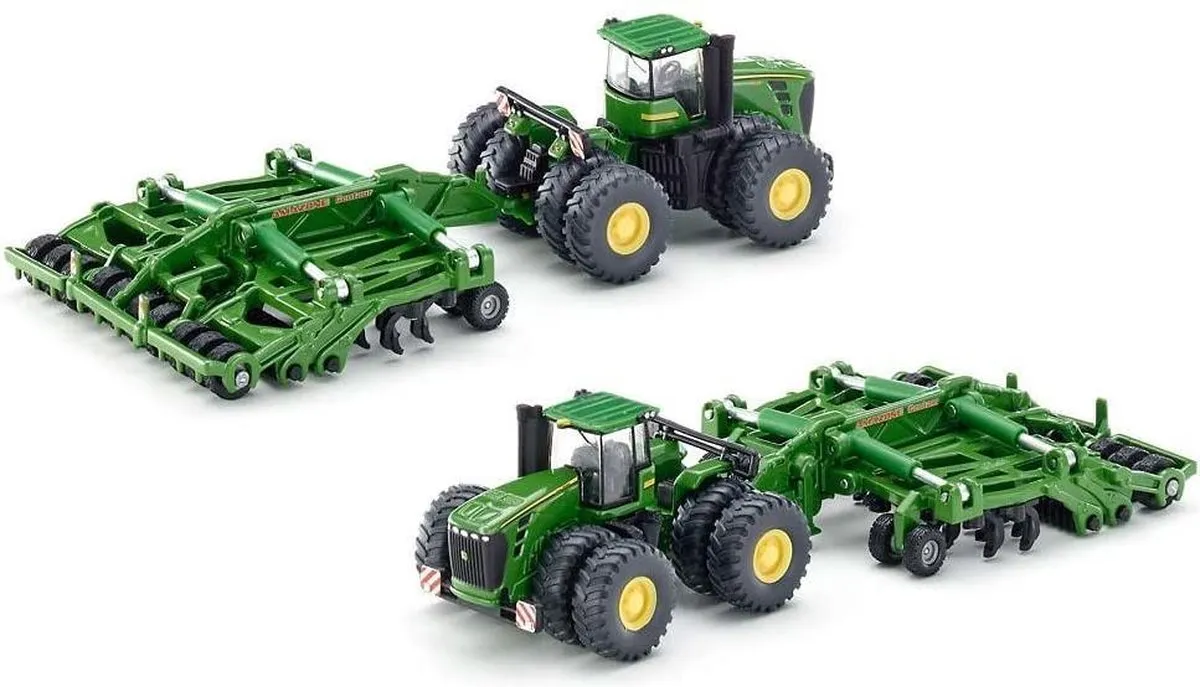 SIKU 1856 John Deere 9630 met Amazone Centaur - Groen