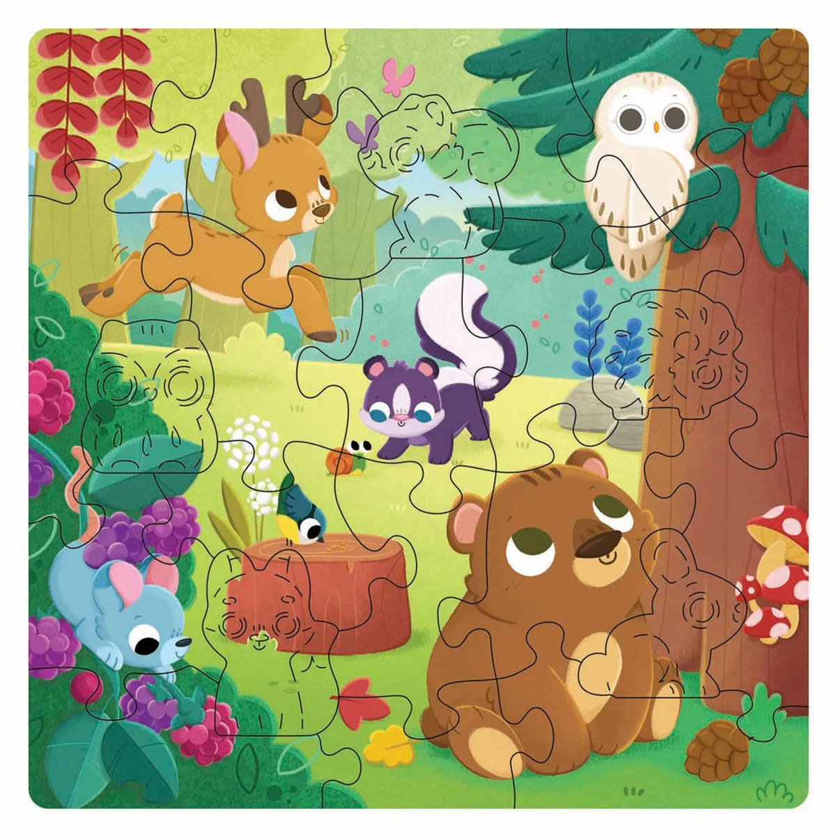 Ravensburger Houten Legpuzzel Bosdieren 22 Stuks - Multicolor
