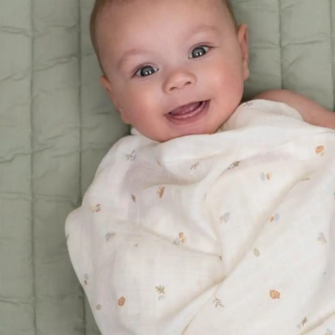 Little Dutch Swaddle 120cm - Forest Friends - Wit - afbeelding 2 van 2