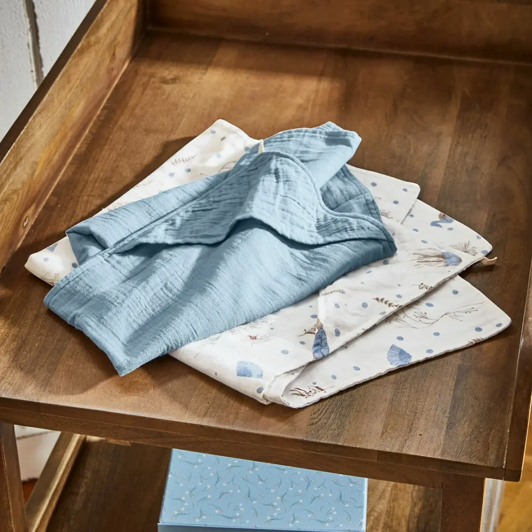Loberon Badcape Set 2 Stuks - Tinkertop Blauw - afbeelding 3 van 6