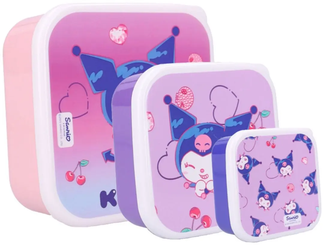 Kuromi Lunchset - Meerkleurig - 4-delig - afbeelding 3 van 4