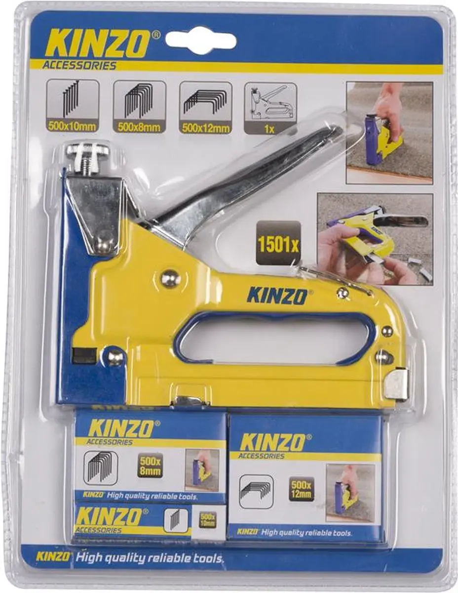 Kinzo Tacker DS79439 Nietmachine - 1500 Spijkers/Nieten - Vloerbedekking & Hout - afbeelding 6 van 6