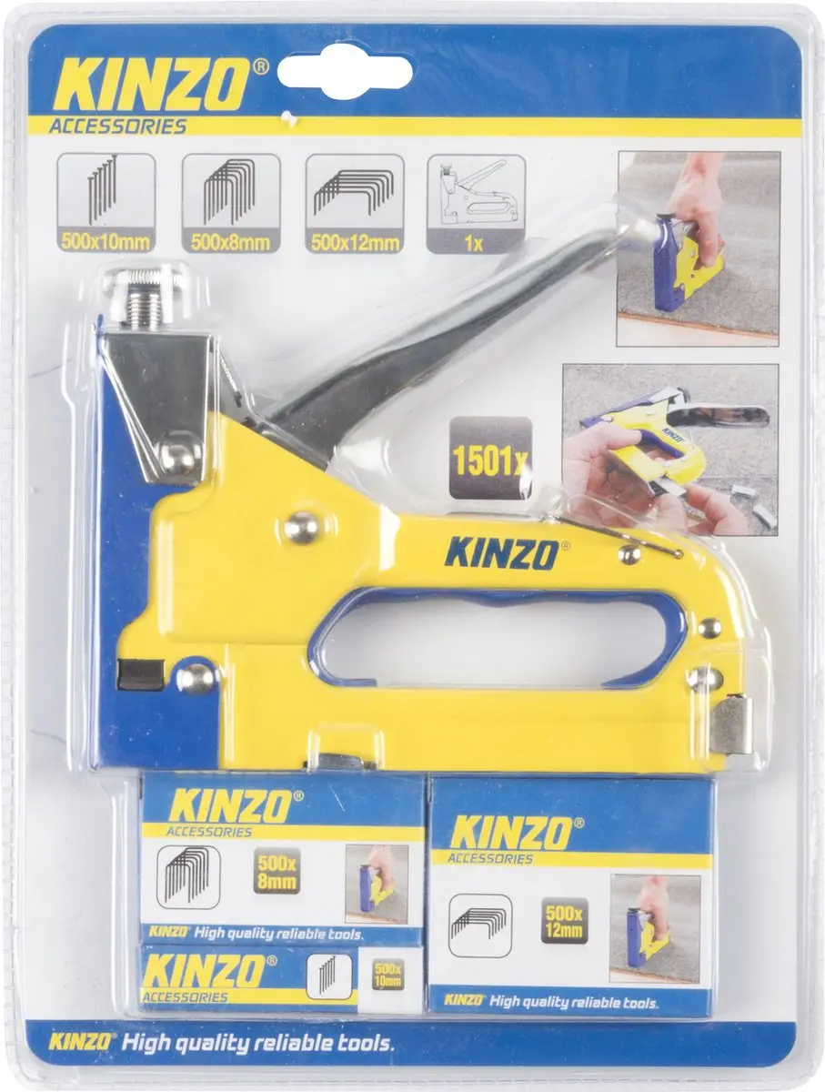 Kinzo Tacker DS79439 Nietmachine - 1500 Spijkers/Nieten - Vloerbedekking & Hout - afbeelding 4 van 6
