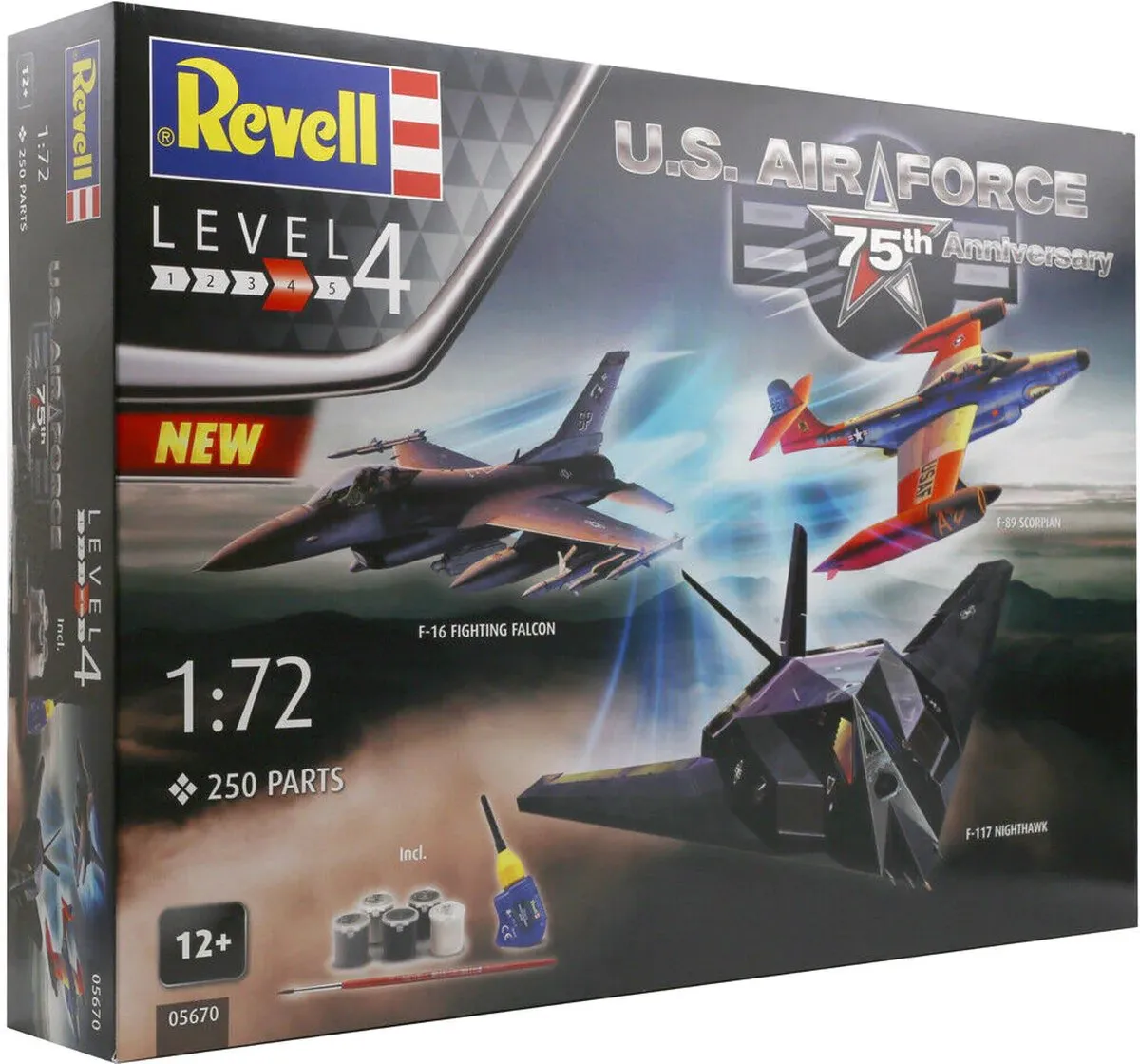 Revell 05670 US Air Force 75th Anniversary Modelbouwpakket - 1:72 - 262 Onderdelen - Multi