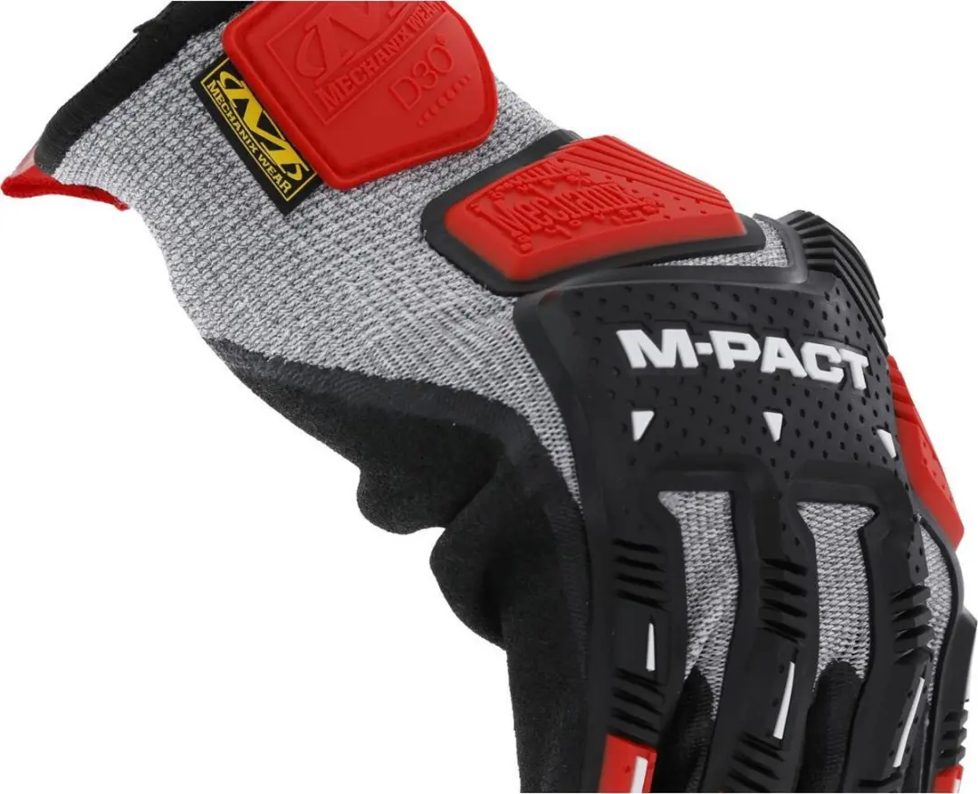 Mechanix Wear M-pact knit CR5A5 Handschoenen - M - Grijs/Rood - afbeelding 3 van 6