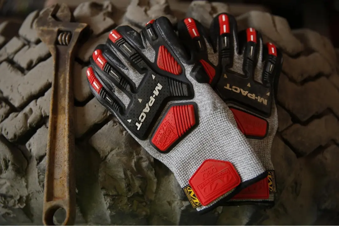 Mechanix Wear M-pact knit CR5A5 Handschoenen - M - Grijs/Rood - afbeelding 5 van 6
