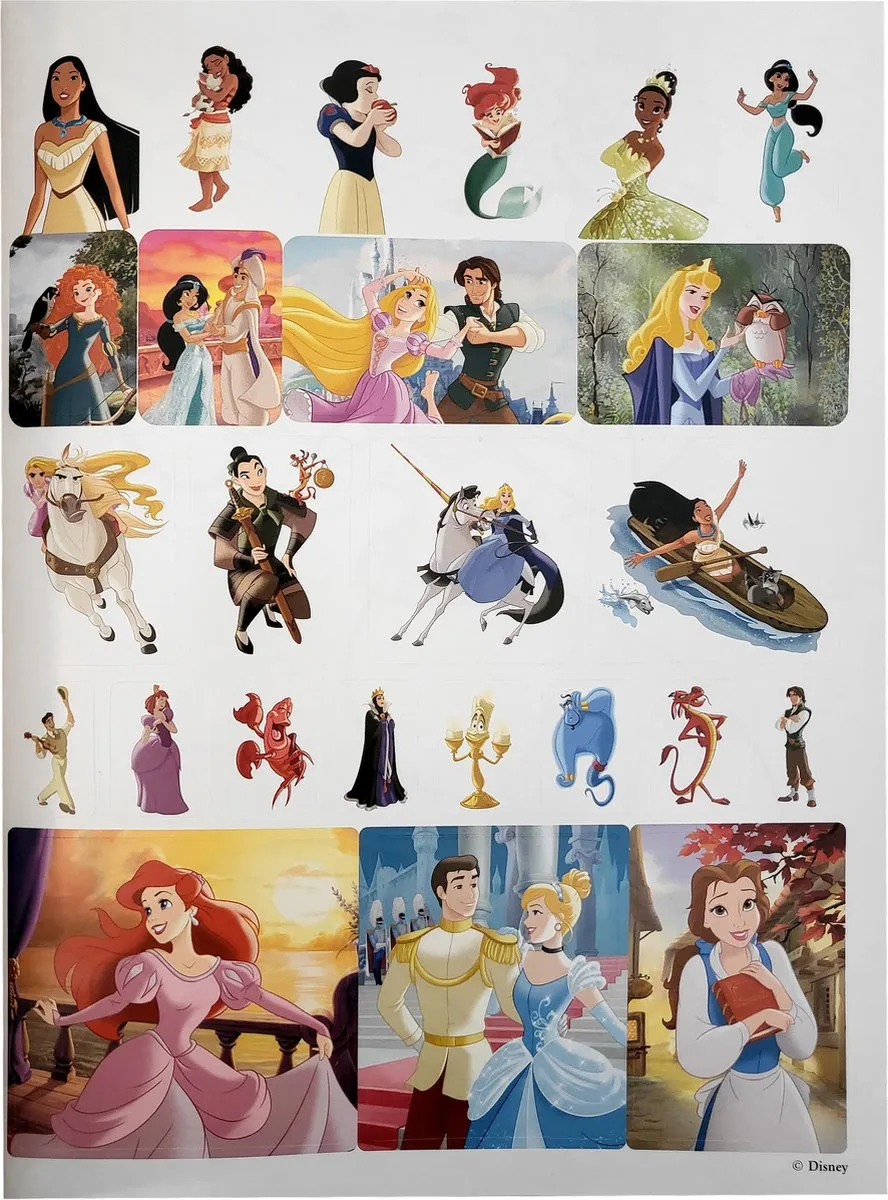 Disney Princess Megacolor Kleurboek - 125 Platen + Stickers - Oranje