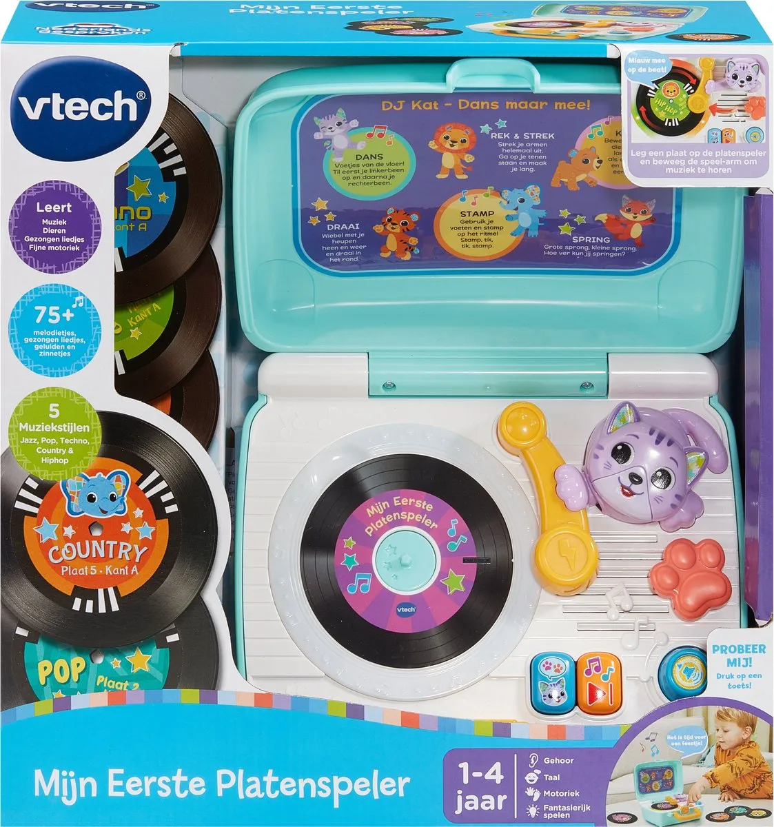VTech Mijn Eerste Platenspeler - 5 Platen - Multi