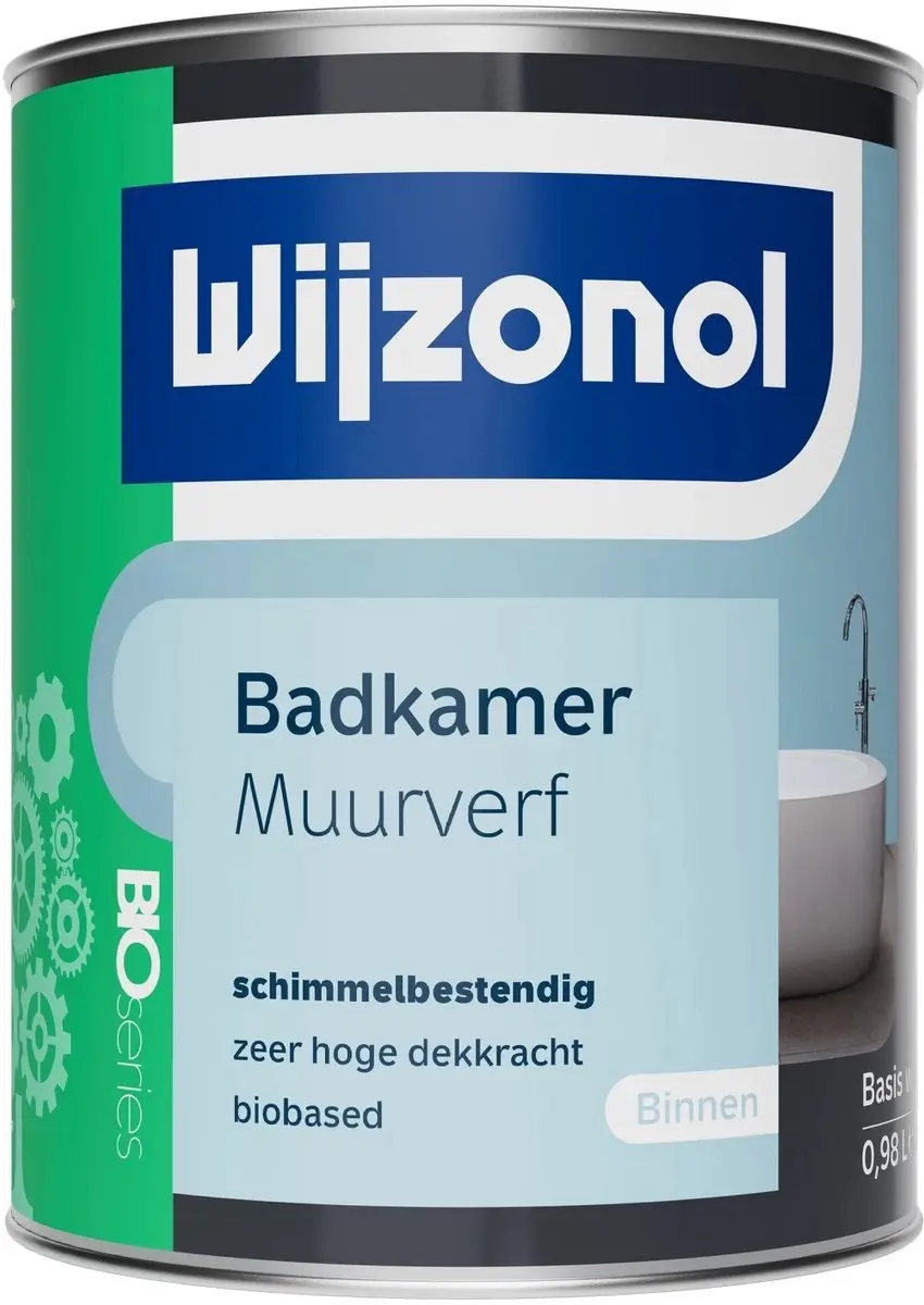 Wijzonol Muurverf Badkamer RAL 9010 Gebroken wit 1 Liter