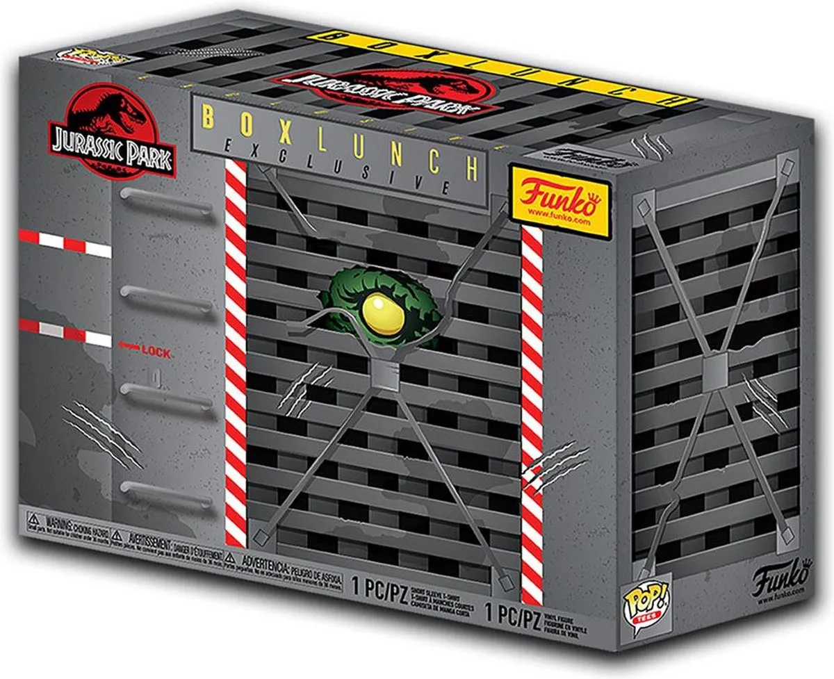 Funko Jurassic Park POP! & Tee Box Clever Raptor - Grijs