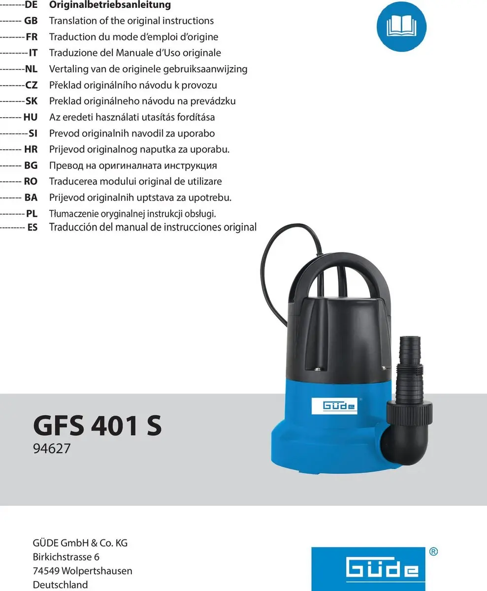 Güde 94627 Vlakzuigpomp 400W - 7000 l/h - afbeelding 2 van 6