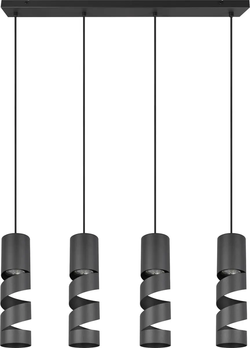 Trio Leuchten Hanglamp Stream 4 - 80cm Zwart