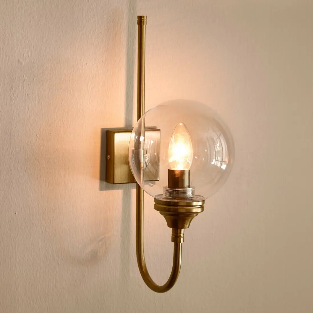 Loberon Wandlamp Anthé - 25W - Antiekmessing/Heldere afwerking - afbeelding 2 van 6