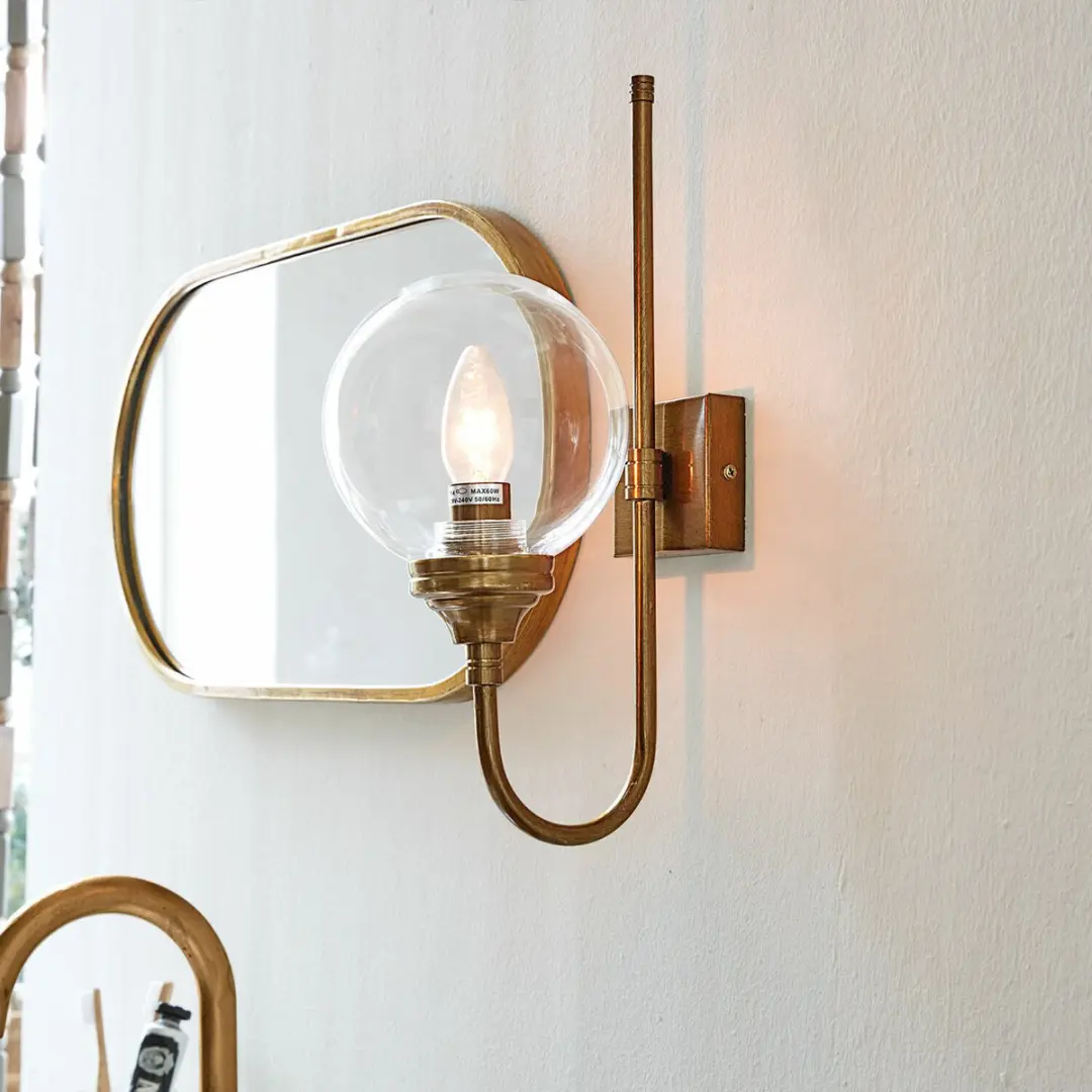 Loberon Wandlamp Anthé - 25W - Antiekmessing/Heldere afwerking - afbeelding 3 van 6
