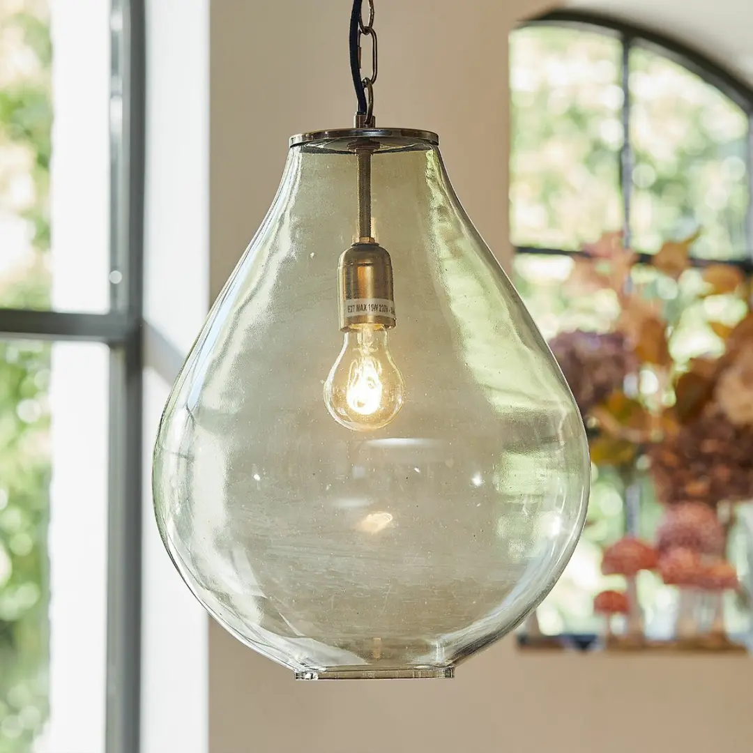 Loberon Hanglamp Deloire - 40W - Ø31cm - Groen - afbeelding 5 van 6
