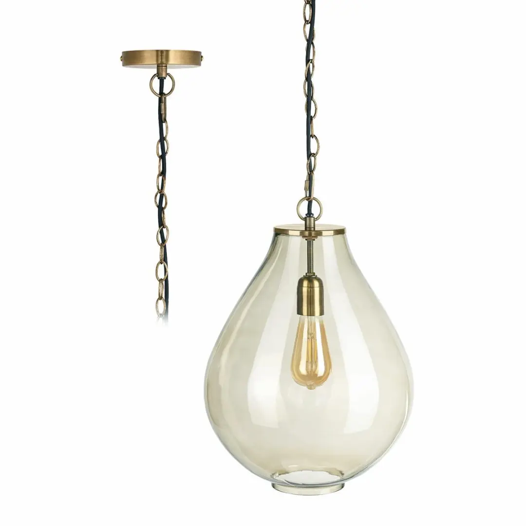 Loberon Hanglamp Deloire - 40W - Ø31cm - Groen - afbeelding 2 van 6