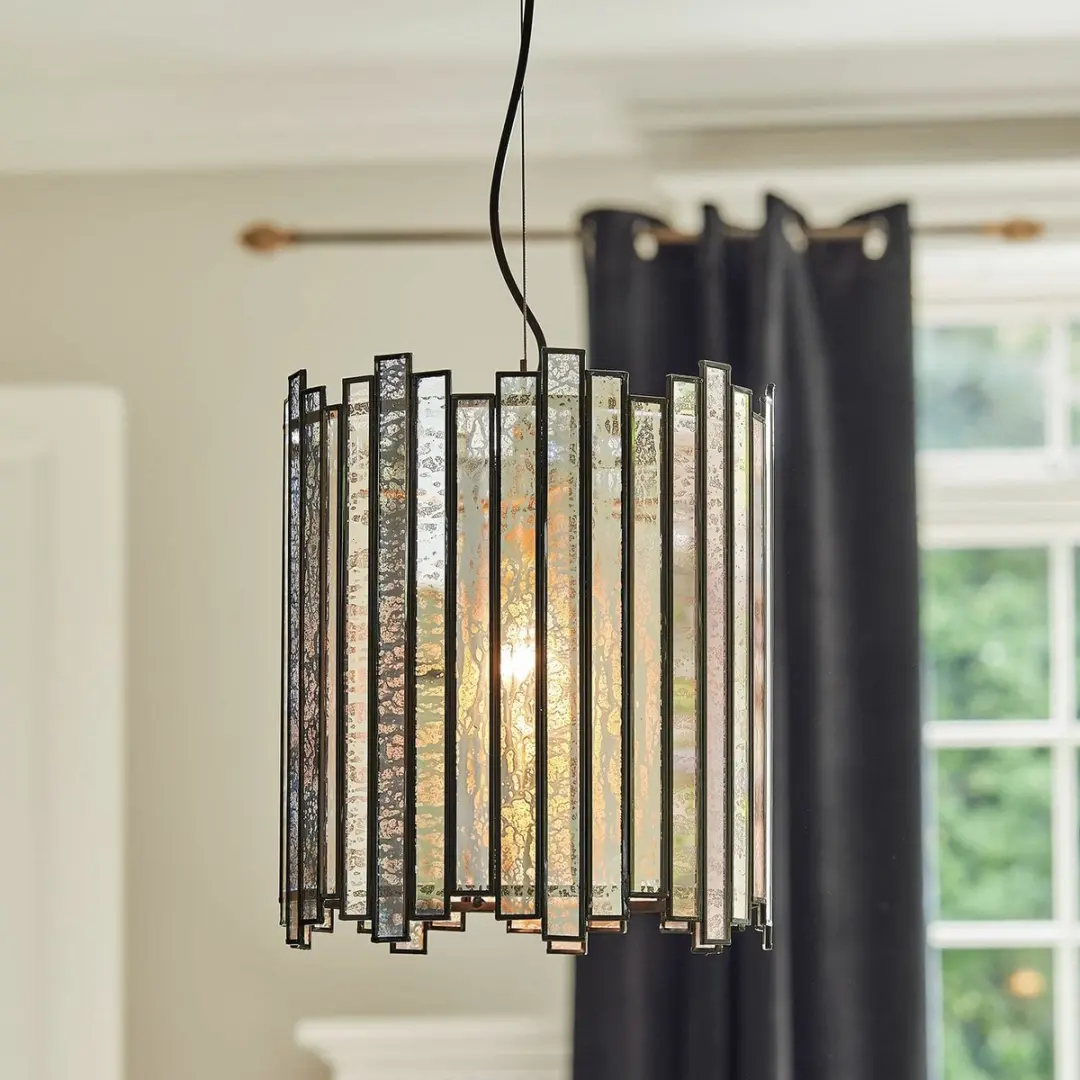 Loberon Thévigny Hanglamp - 40W - Ø30cm - Donkergrijs - afbeelding 4 van 6