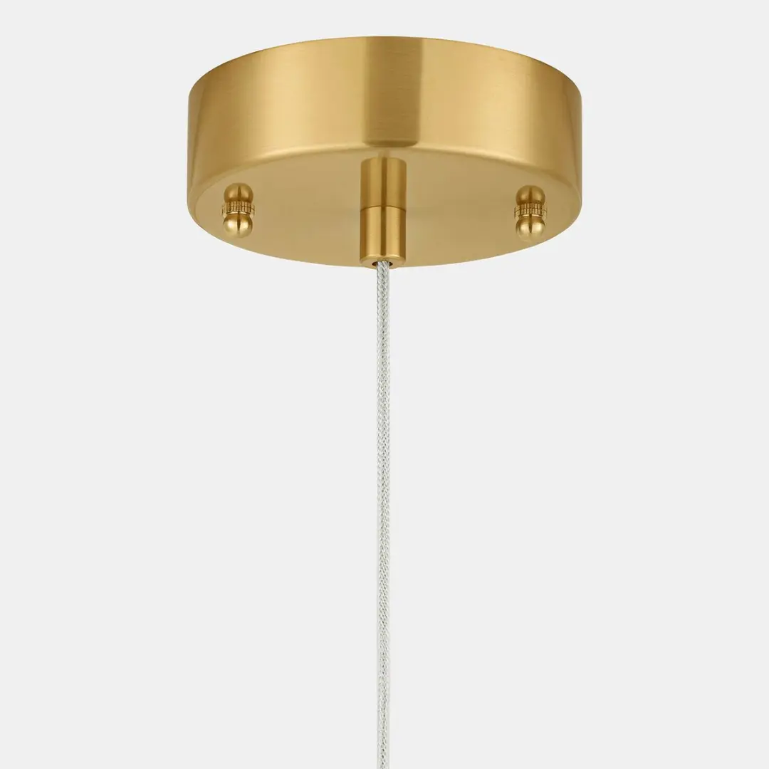 Loberon Ledhanglamp Corvane - Goud/wit - Ø22cm - afbeelding 3 van 6