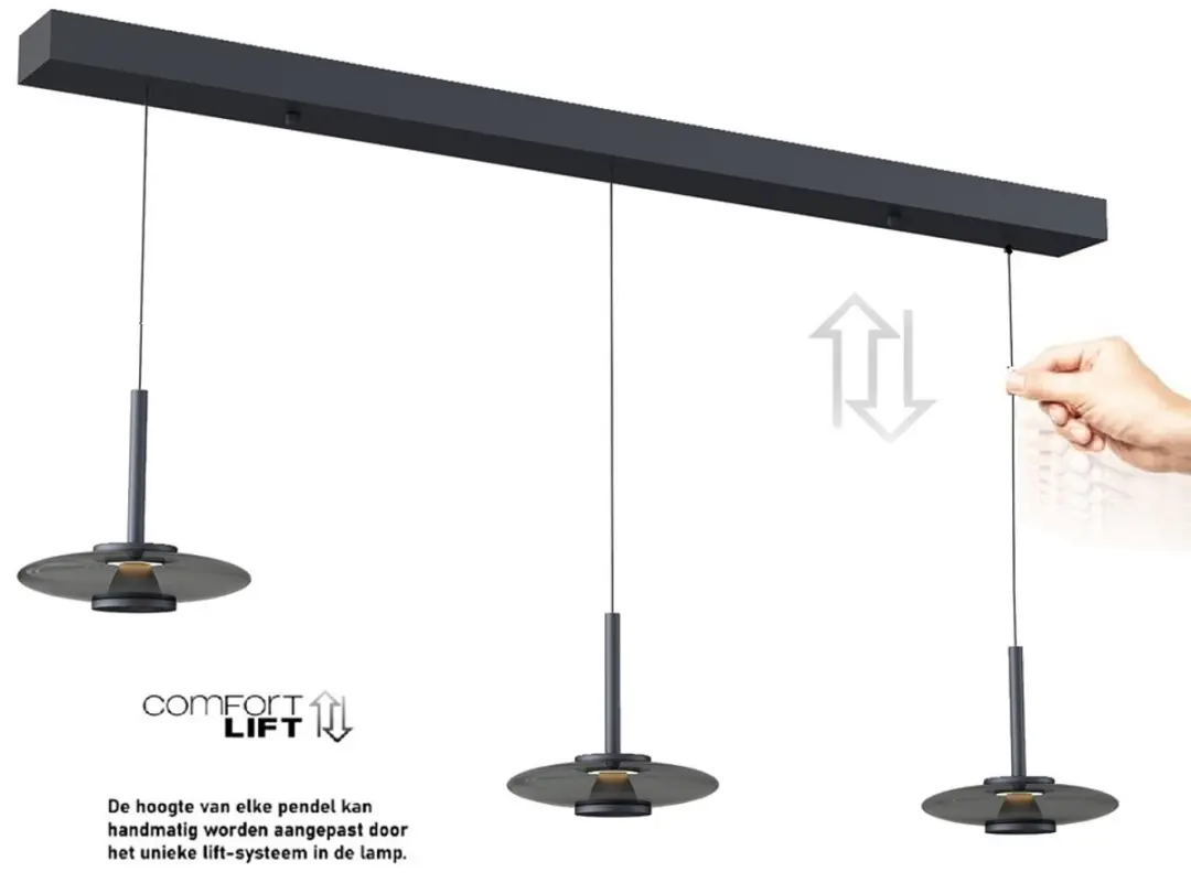 Artdelight Madison 3 Hanglamp 130cm