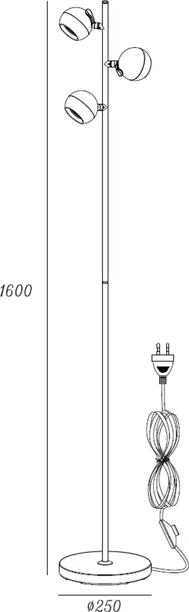 Artdelight Vloerlamp Bolero 3 Lichtpunten 160cm - Zwart