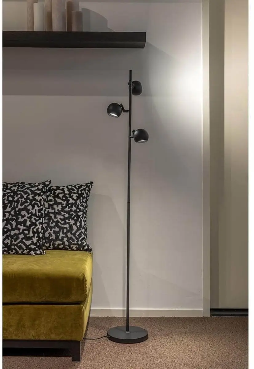 Artdelight Vloerlamp Bolero 3 Lichtpunten 160cm - Zwart