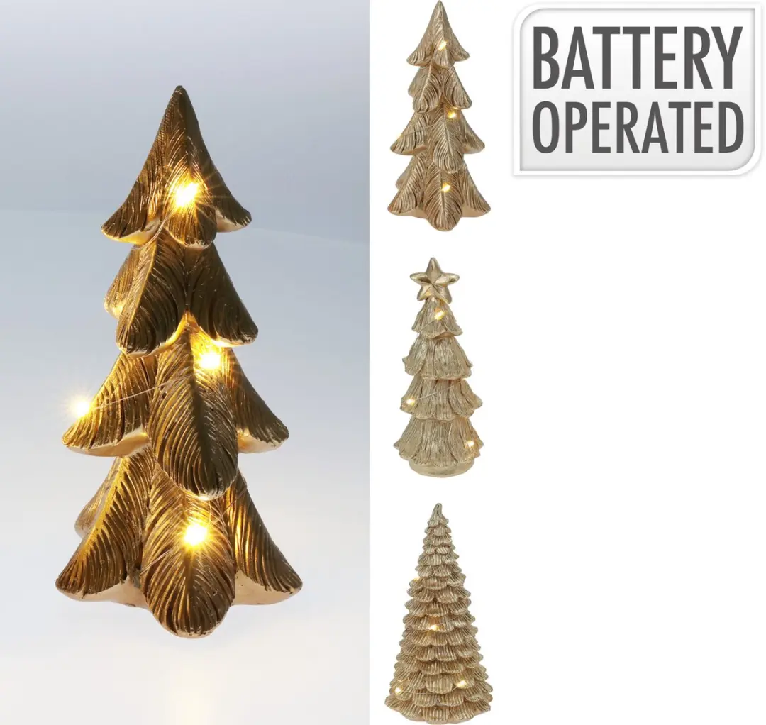 Kerstboom LED goud 16cm decoratie
