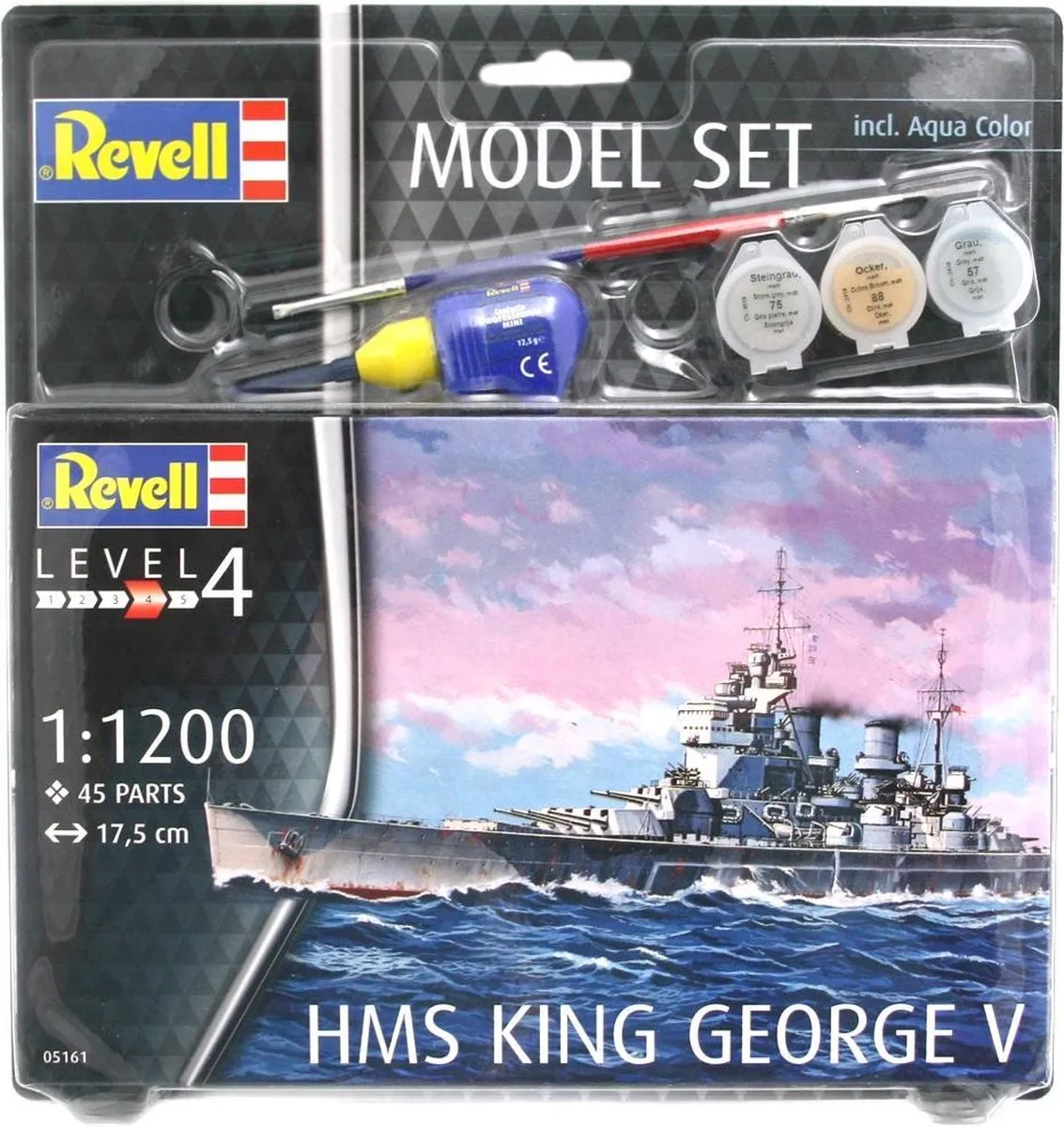 Revell HMS King George V 1:1200 Modelbouwset 45 Onderdelen