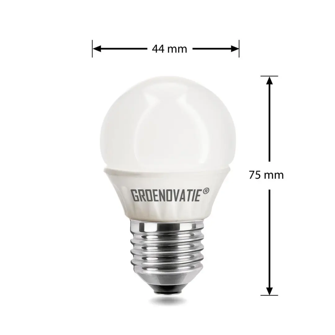 Groenovatie LED Kogellamp E27 4W - 75x44mm - Mat - Warm Wit - afbeelding 3 van 3