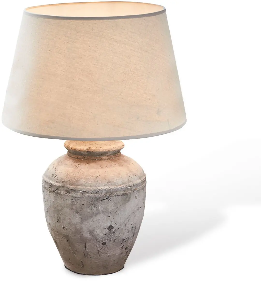 Loberon Mosnay Tafellamp - 25W - Ø30cm - Beige/Antiekgrijs - afbeelding 2 van 6